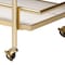 Baxton Studio Louise Contemporary Glam and Luxe Gold Metal and White Marble 2Tier Wine Cart 222-12528-ZORO - alternate 7
